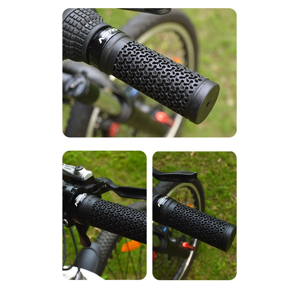 1 Pair Bicycle Handle Soft Rubber Mountain Bike Grips Lock On Bicycle Handle Grips Shock-absorption Bike Handlebar Grips view 6