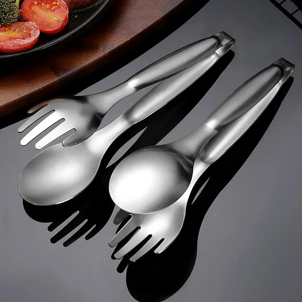 Non-Slip Stainless Steel Food Tongs Meat Salad Bread Serving Tongs For Barbecue Kitchen Accessories Cooking Utensils Coffee Tool