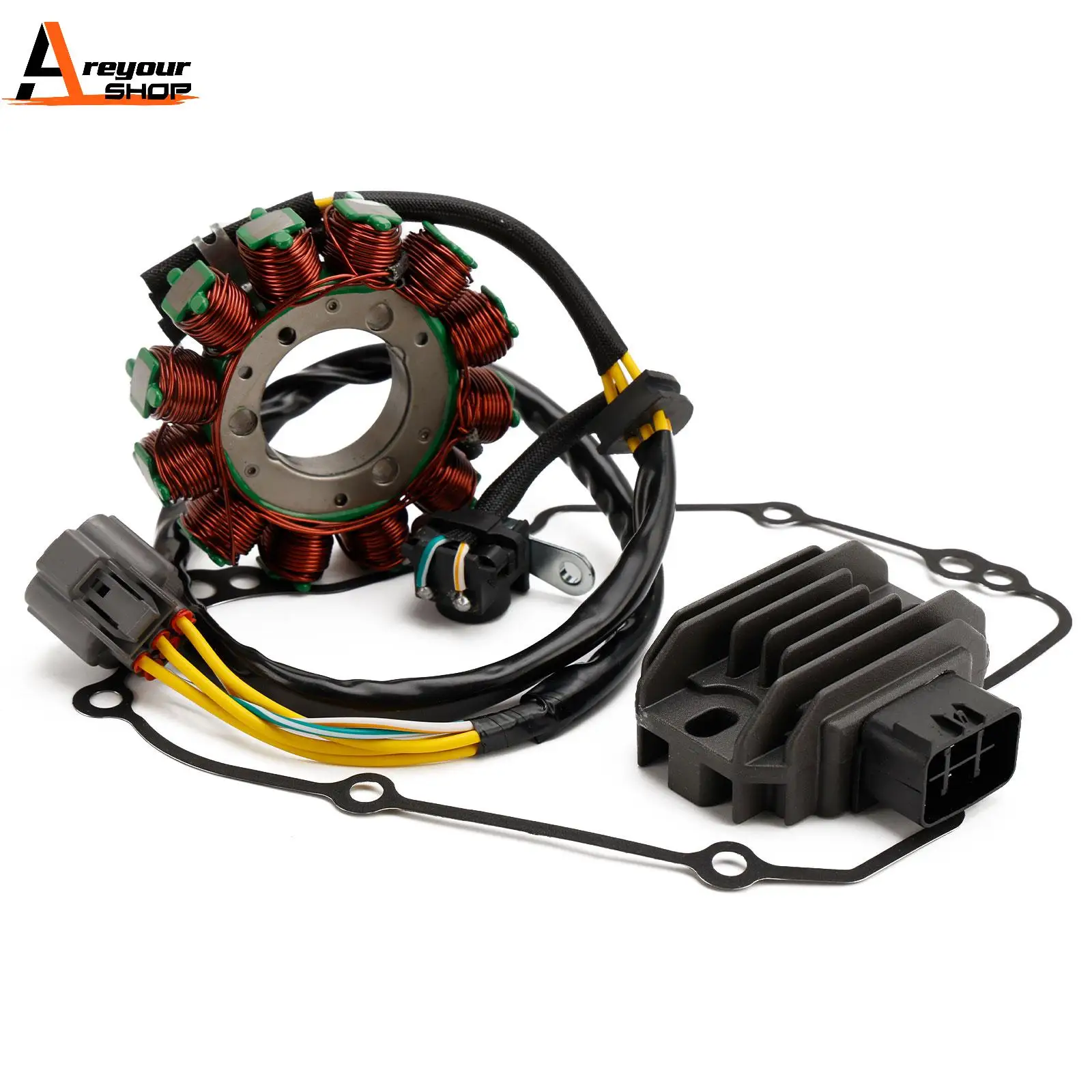 

Areyourshop Ignition Stator Regulator Rectifier & Gasket For Kawasaki KX 450 F KX450F 09-11