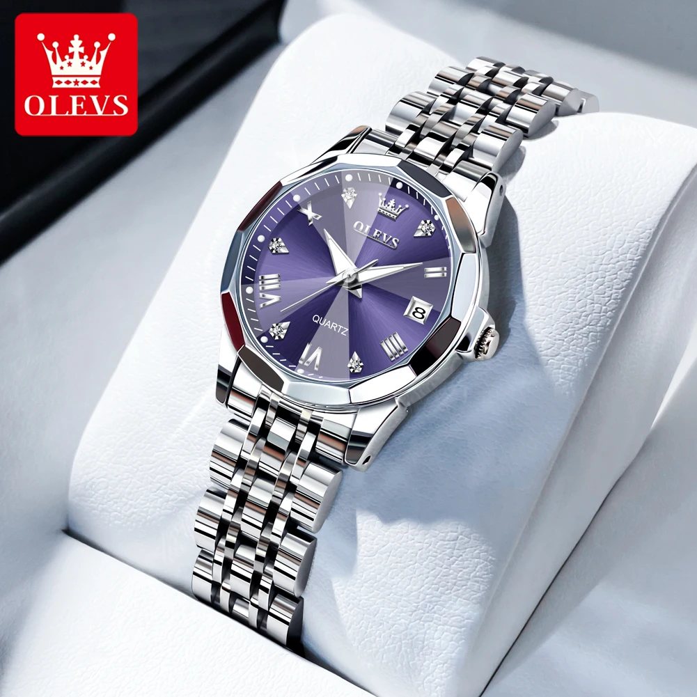 OLEVS 9931 Watches For Woman Elegant Original Square Quartz Watch Waterproof Luminous Automatic Date Ladies Watch Gifts