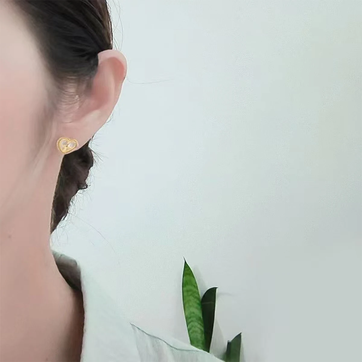 

Серьги из чистого серебра 925 пробы, корейская версия Bai Bei Love Girl, простой и модный стиль Instagram