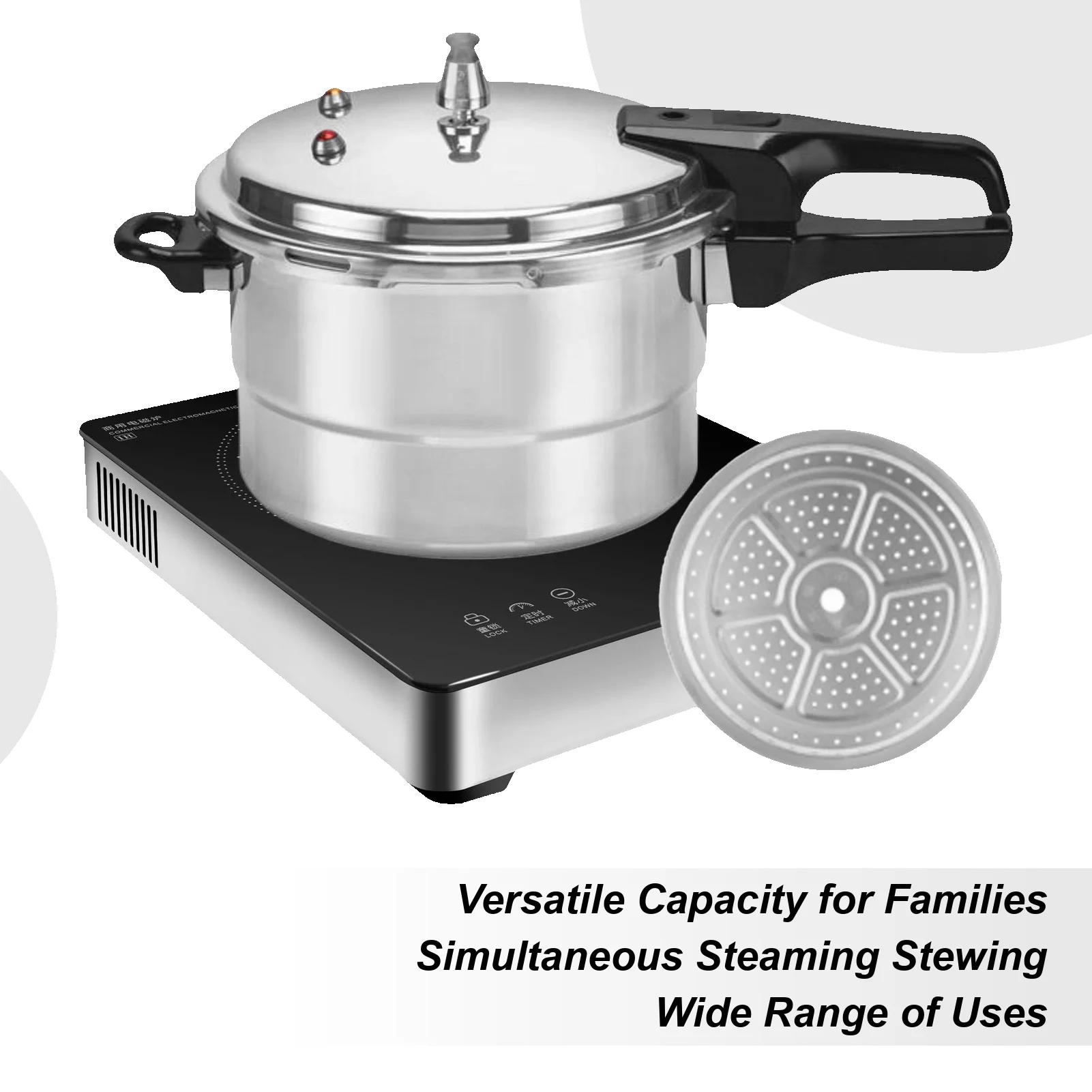 

Pressure Cookers 5L Slow Cooker With Steamer Insert Aluminum Alloy Cooking Pot For Home Dining Room Restaurant Seafood Meat