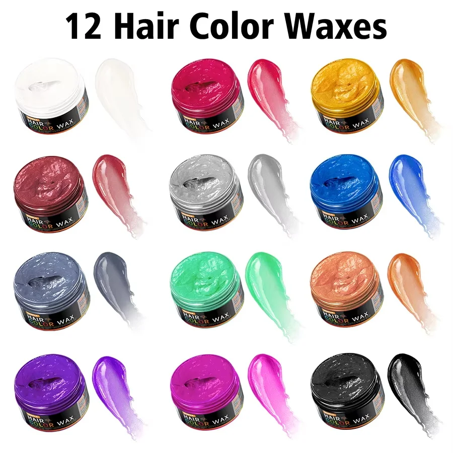 GOIPLE DIY Hairs Dyed Mud Hair Colour Wax Easy To Wash Long Lasting Dye for Eyebrow Beards Coloring Temporary Hair Colour Cream