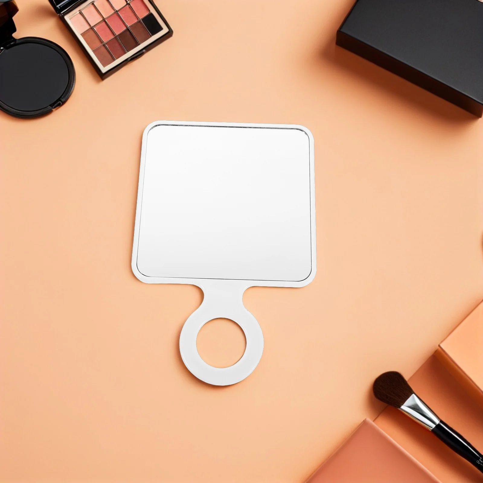 

Round Small Portable Travel Makeup Mirror White Compact Handheld Mirror Lightweight Durable for Purse Bag Professionals