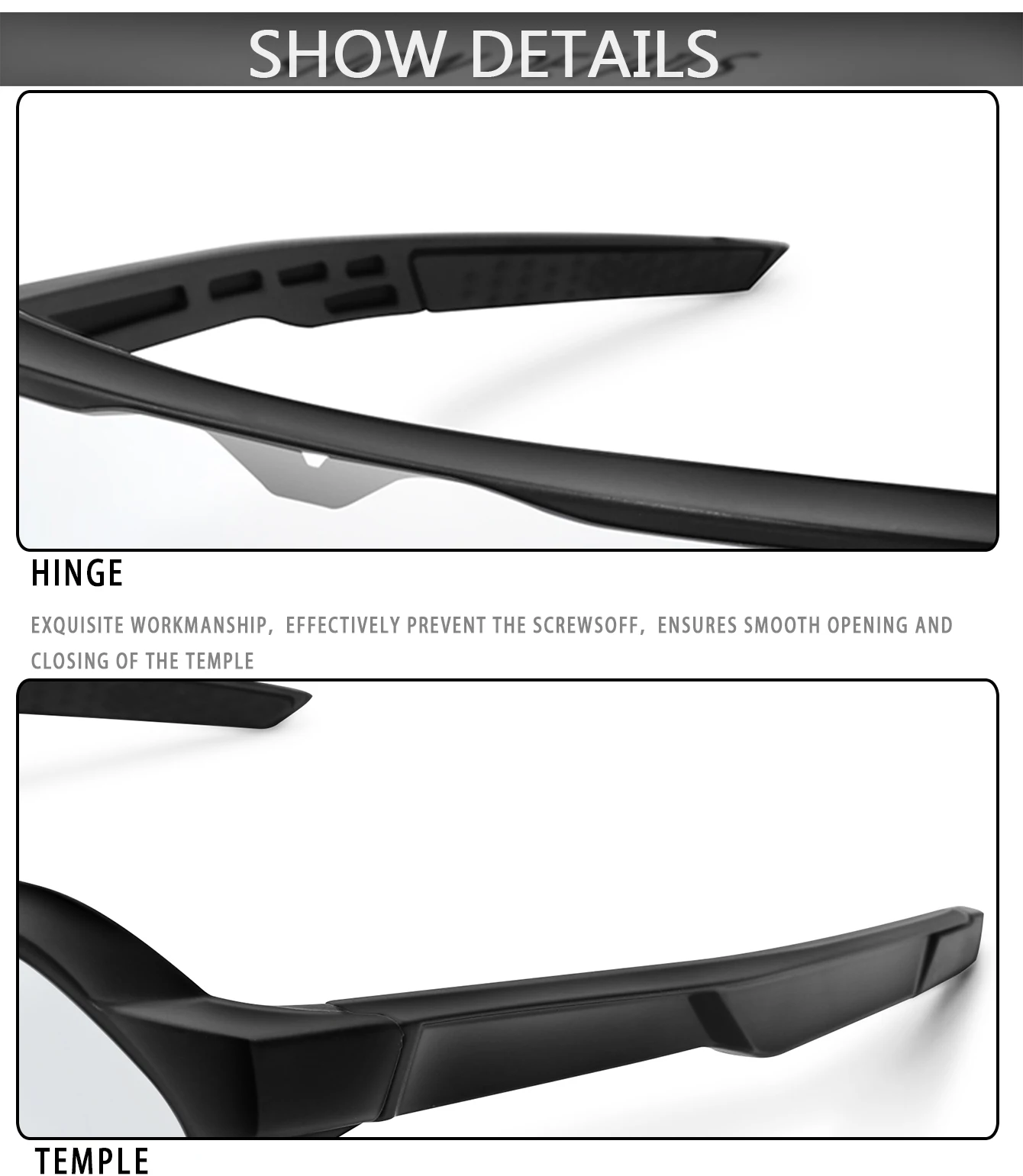 Mode Photochrome Sonnenbrille für Männer Frauen Outdoor Mtb Fahrrad Radfahren Laufen Brillen Winddichte Brille Oversize Shades – Detail 6