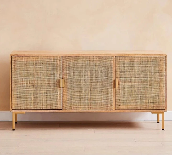 

Rattan solid wood TV cabinet creative living room furniture modern simple locker small apartment hotel bed and breakfast