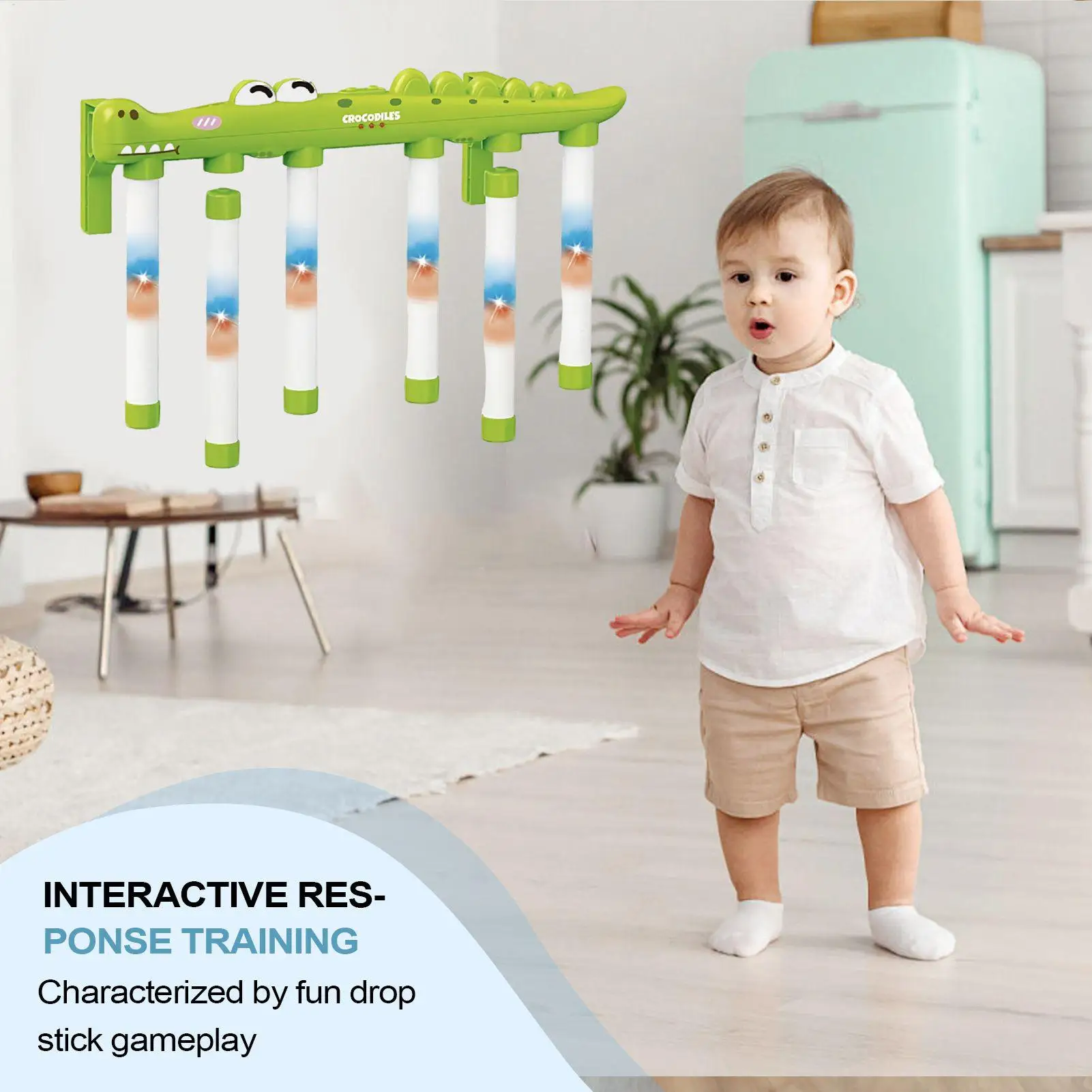 스틱 잡기 게임 그랩 챌린지 활동 장난감 3단 속도 악어 디자인 반응 게임 3세 이상 어린이 및 성인용