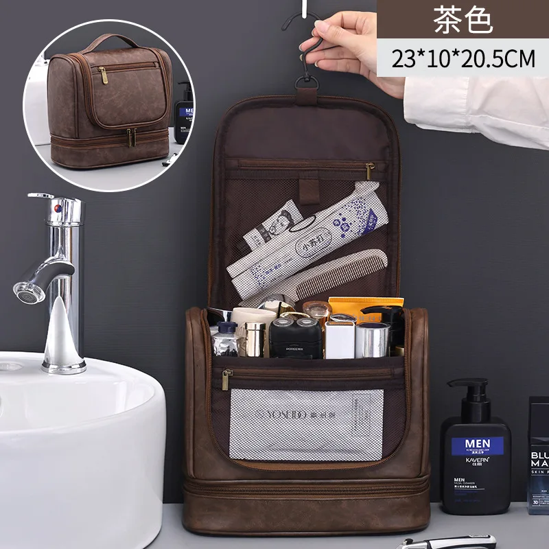 New Large-capacity Waterproof Toiletry Storage Bag with Hook, Portable Cosmetic Bag, Wet and Dry SeparationTravel Toiletry Bag