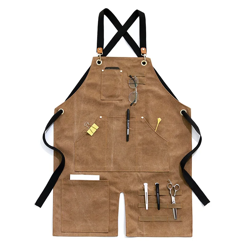 Outdoor Originality Waterproof Long Apron with Multi-functional Pockets Hairdresser Woodworking Machinist Repair Tools Overalls