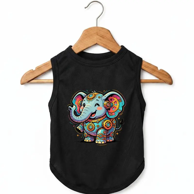 

Cute Elephant Print Dog Vest Summer Breathable Pet Apparel