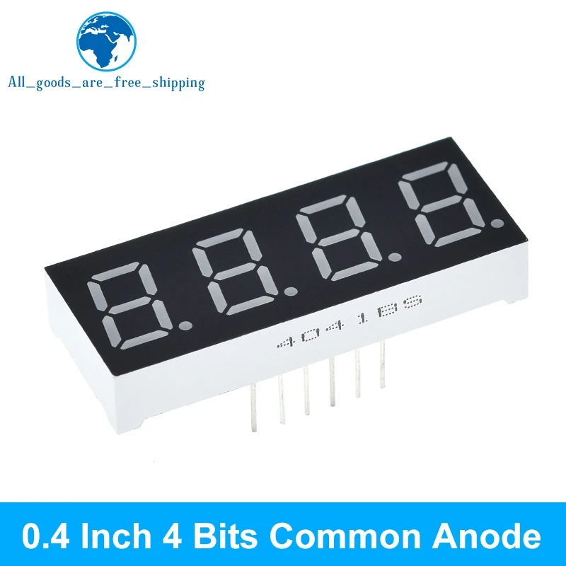 Tubo Digital Display LED para Arduino, ânodo comum cátodo, Display LED, DIY Red Board, 1Bit, 2 Bit, 3 Bit, 4 Bit, 0.4 ", 7 Segment