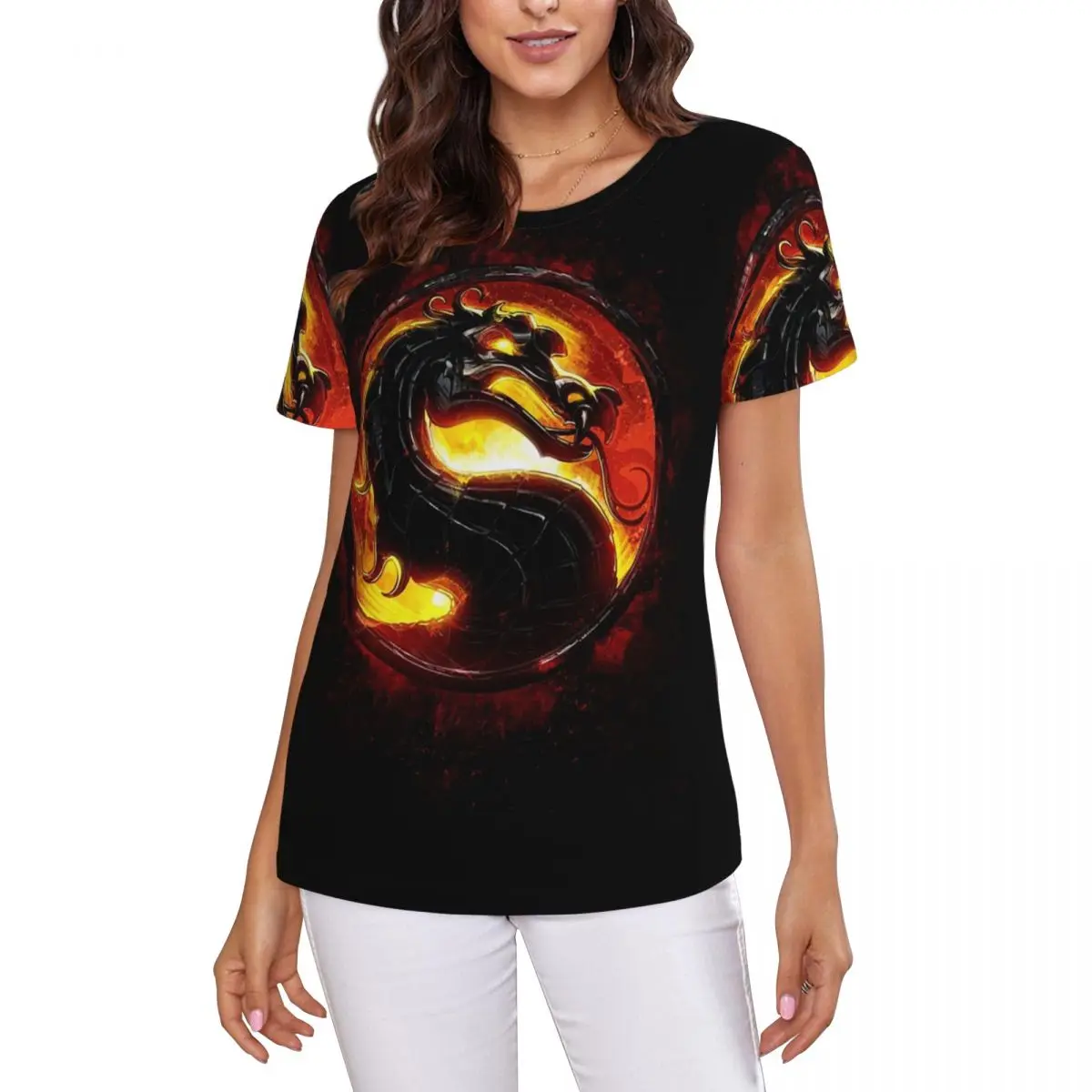 Mortal Kombat T-Shirt Women Short Sleeve T Shirts O-Neck Clothes Cotton Summer Tees Streetwear