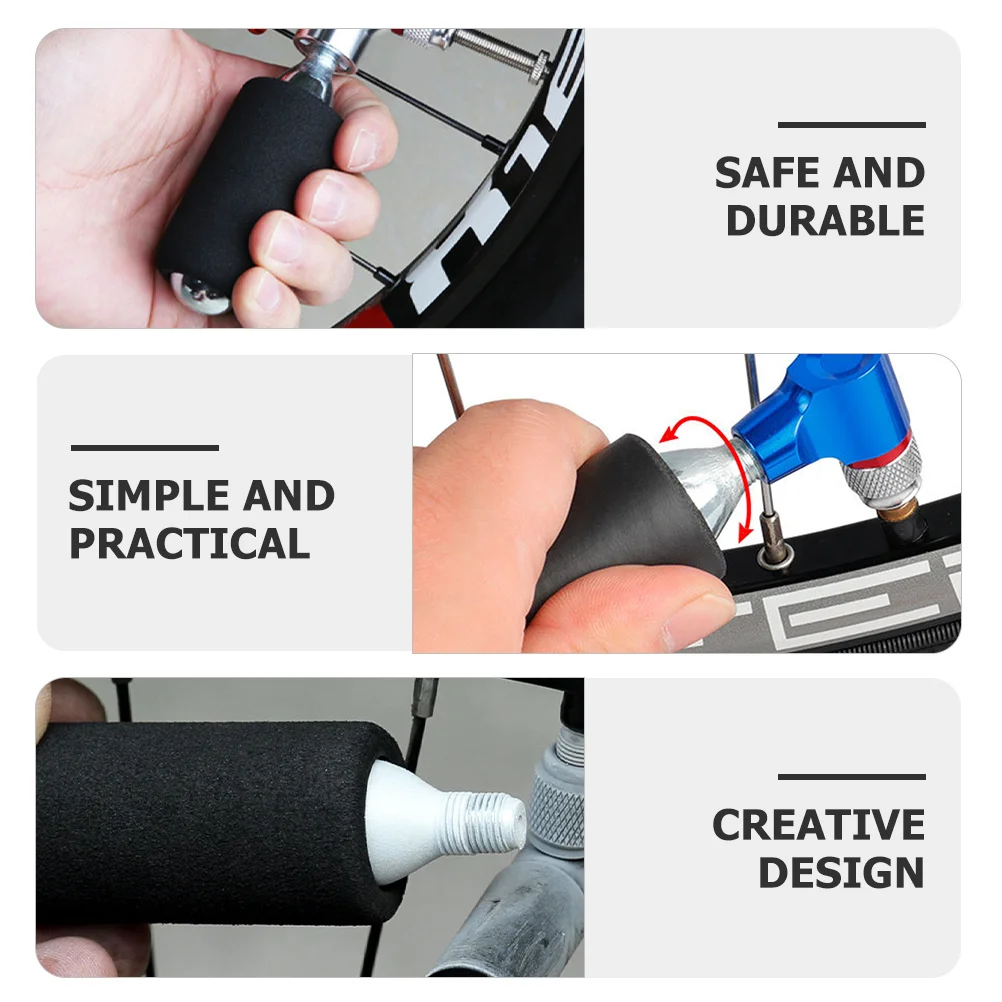 

6Pcs Convenient Bike Pump Cover Professional Tire Inflator Cover Waterproof Portable Lightweight Black Sponge Cycling