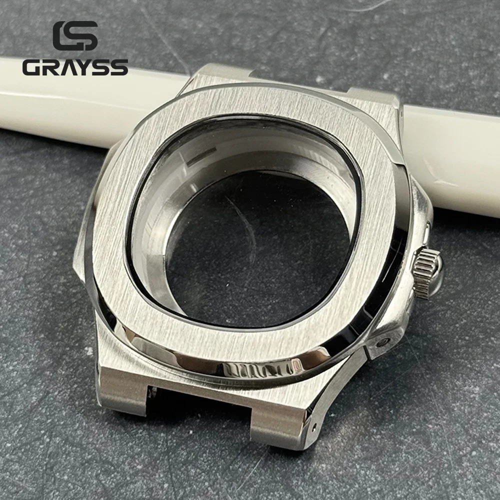 2025 New 40mm for Philippe Square Watch Case Accessories Fit 30.5mm NH35 Dial For Seiko NH35movement Sapphire Crystal glass back