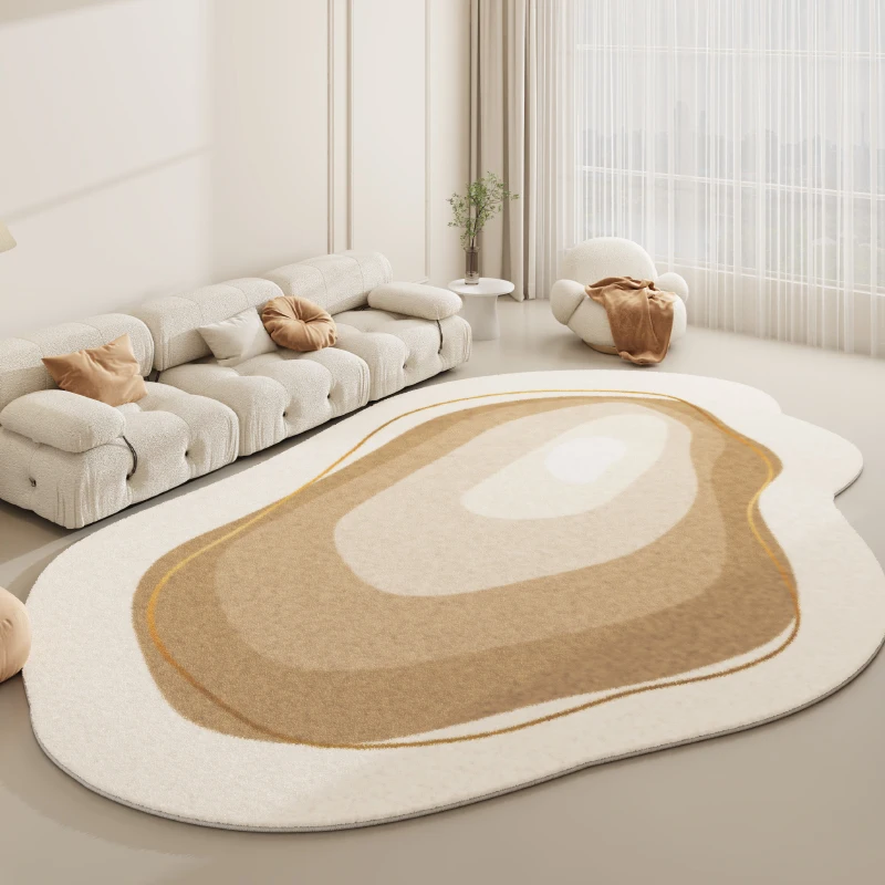 Fluffy Soft Special Shaped Irregular Carpet Living Room Sofa Coffee Table Non Slip Carpets 2024 New Cream Style Home Bedroom Rug