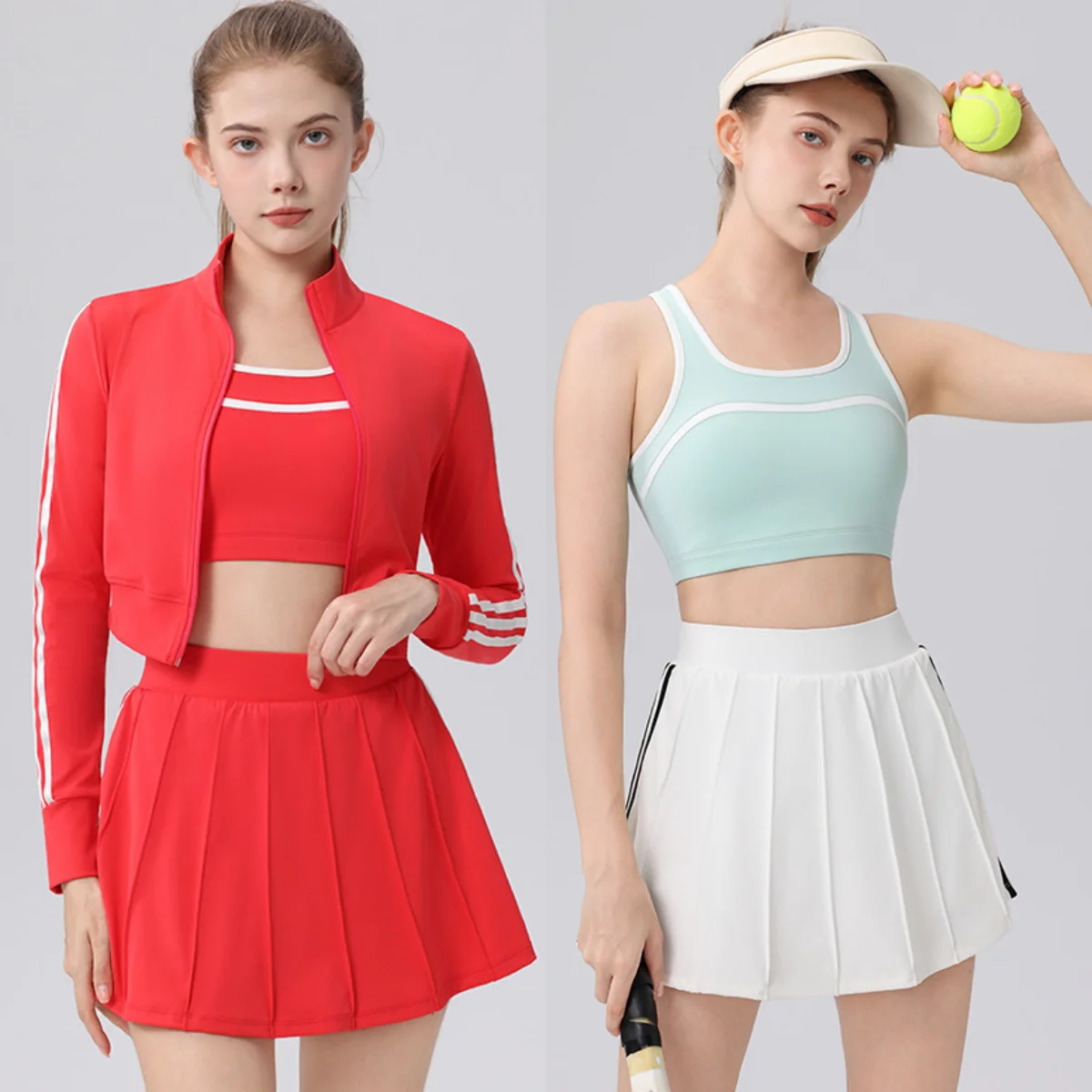 

Women Sports Set Gym Set Tracksuit Running Workout Clothes sports jacket Sports Bra Tennis skirt Athletic Wear Clothing set
