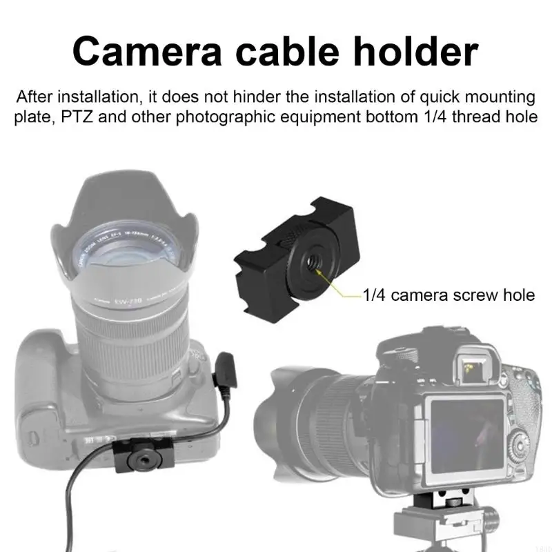 Y8AD Camera Cable Clamp Aluminum Tether Cable Block Clip USB Cable Lock Clip Clamp Protector for DSLR Cameras Cable