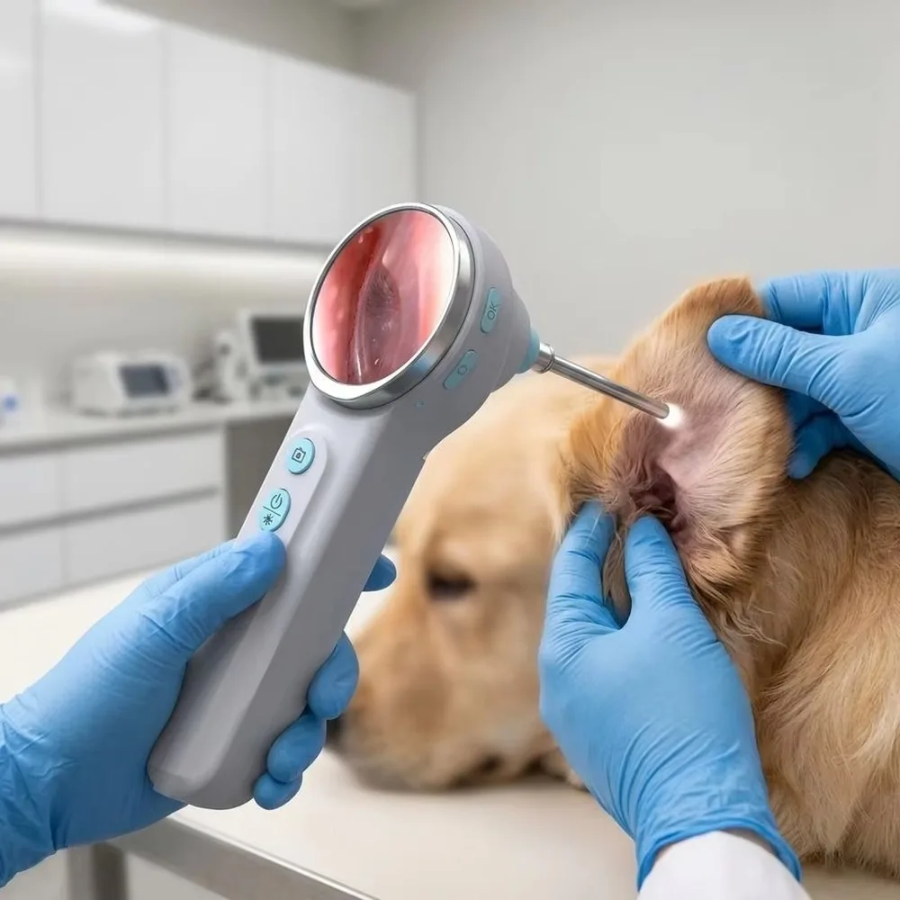 Wireless Veterinary Video Otoscope for Dog Cat Pet Ear Inspection Animal Clinic Hospital Ear Care Tool