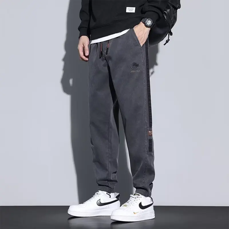 

Men's Casual Wear Jeans Pants Loose Fit Spring Summer New Sle American Wear Resistant Polyester Cotton Blend mid Waist Zipper