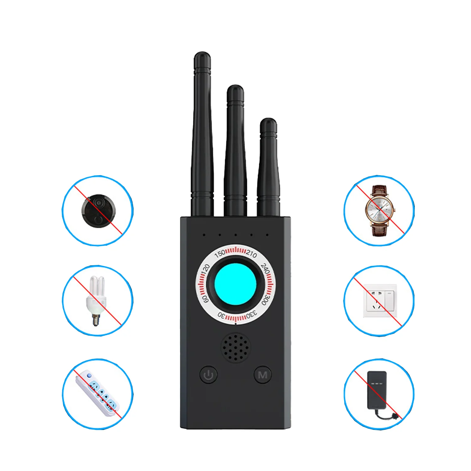 Security-protection Anti Candid Hidden Camera Detector Multi-function Car GPS RF Signal Anti-spy Audio Scanner for Travel Hotel