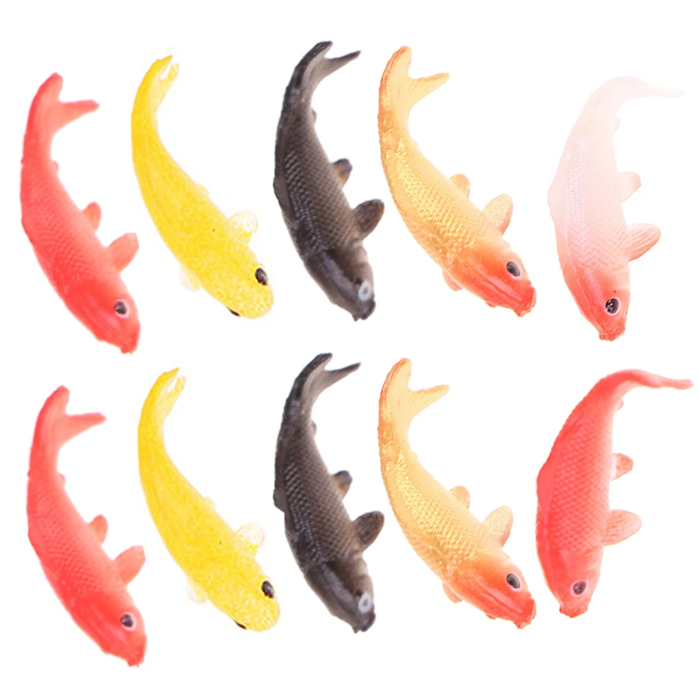 8 Pcs Simulated Koi Model Aquarium Fish Decor Mini Figure Miniature Tank Lovely Scene Accessory Figures Accessories