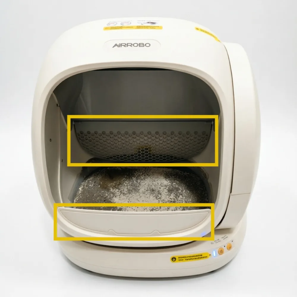 AIRROBO C20 Smart Cat Toilet Small Hole Fine Mesh Sand Filter Screen Cat Litter Box Anti-Splash Sand Block Baffle Accessories