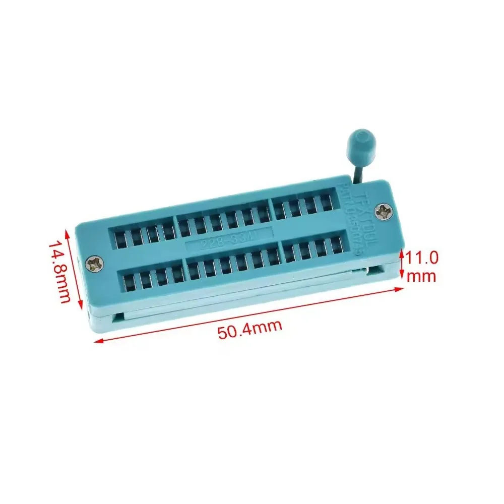 

Разъемы ZIF (14, 16, 18, 20, 24, 28, 32, 40 контактов) для микросхем, шаг 2.54 мм, универсальные DIP-разъемы ZIF, зеленые, широкие и узкие, для микросхем