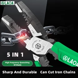 LAOA Professional Chrome Vanadium Steel Multifunction Wire Pliers Needle Nose and Diagonal Nose Pliers for Electrical Industry