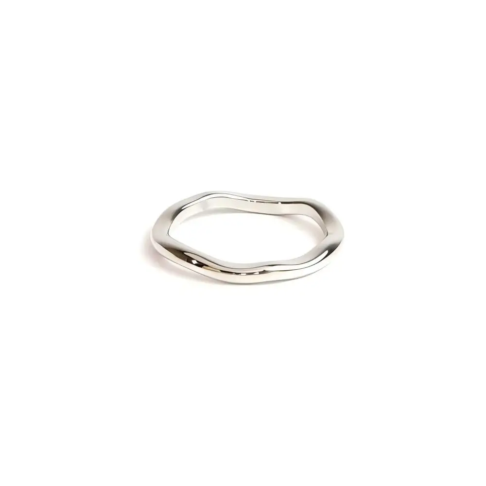 Women's Gold Color Chunky Ripple Band Stackable Ring Set