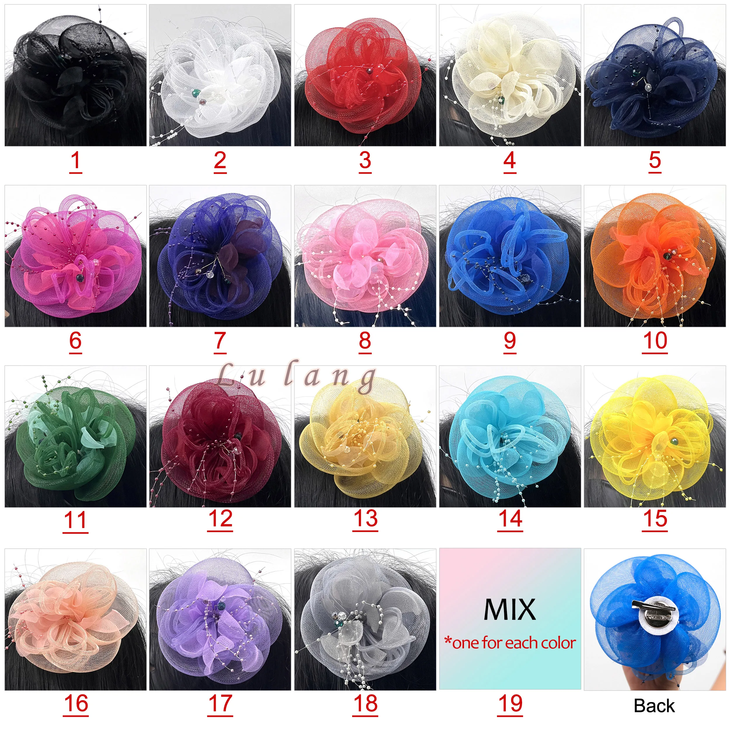 2/50pcs Ascot Fascinator Hat Lady's Day Party Boutonniere Cocktail Wedding Corsage Baby Shower Hairclip Dress Brooch Headpiece