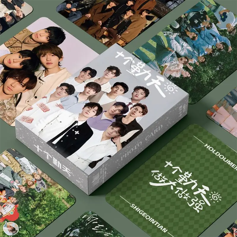 55PCS Ten Diligent Days Holographic Photo Cards Set - Jiang Dunhao & Wang Yiheng Laser Lomo Card Fans Gift