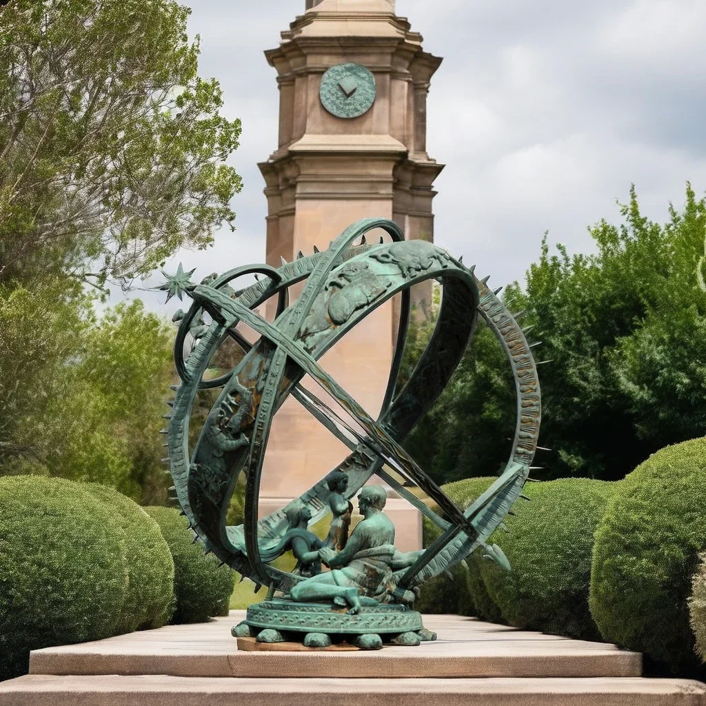 outdoor garden Best Unique Bronze Armillary Sphere metal bronze outdoor sundial sculpture for sale