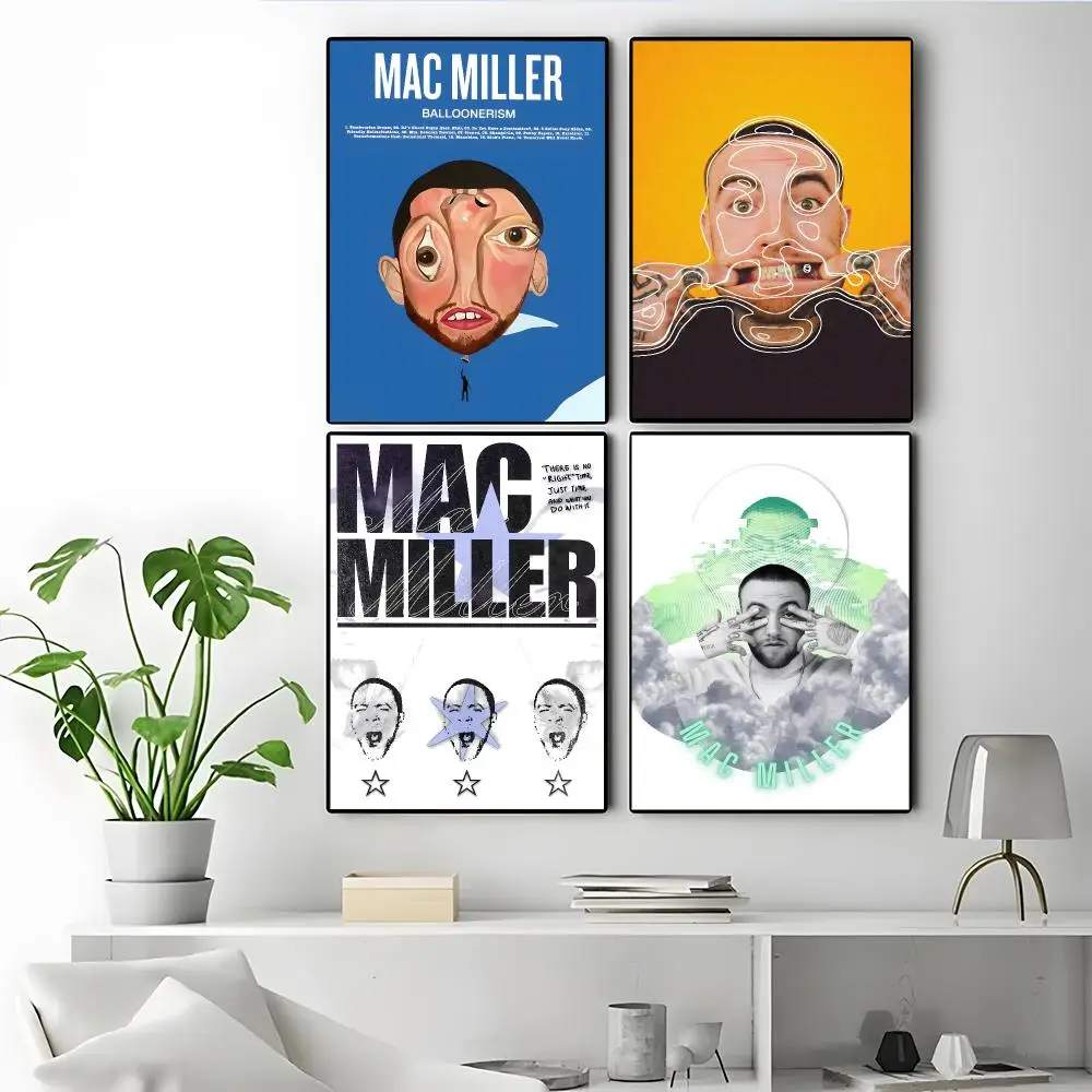 Singer Mac Miller Poster Poster Self-adhesive Art Waterproof Paper Sticker Coffee House Bar Room Wall Decor