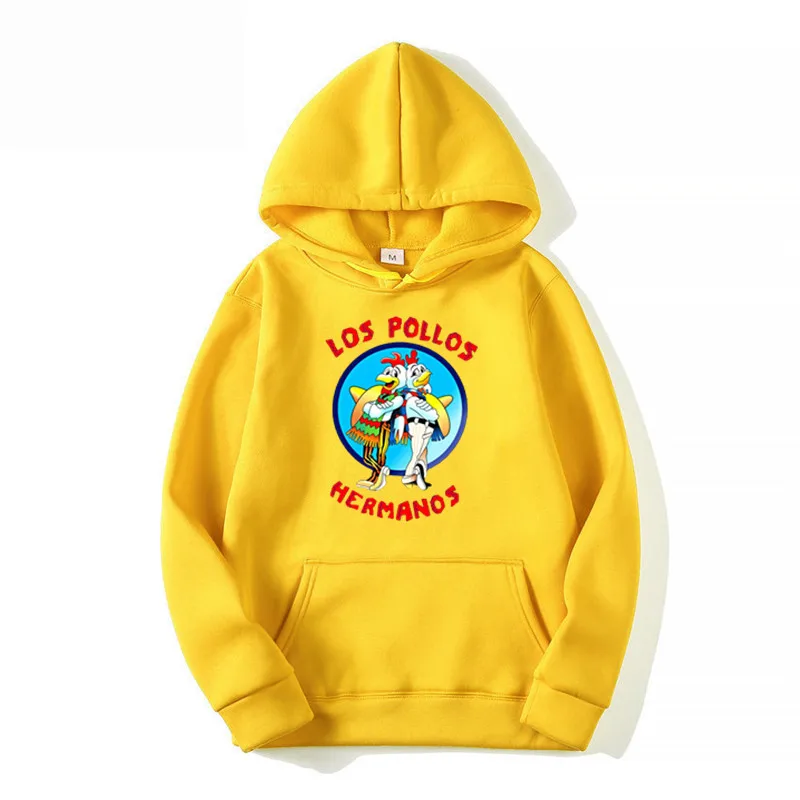 LOS POLLOS Hermanos Men\'s Hoodies Loose Pullover Letter Print Male Sweatshirts Chicken Brothers Pullovers Warm Breathable Hoody