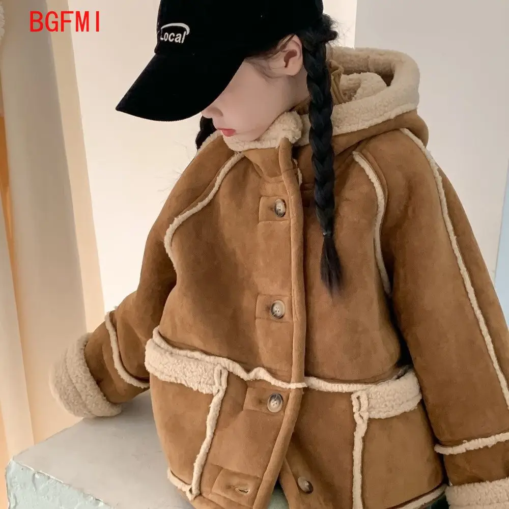 1-10 Y Boys Girls Velvet Lamb Coat 2026 Winter Children's New Coat with Thickened Fur and One Piece Baby Warm Winter Clothing