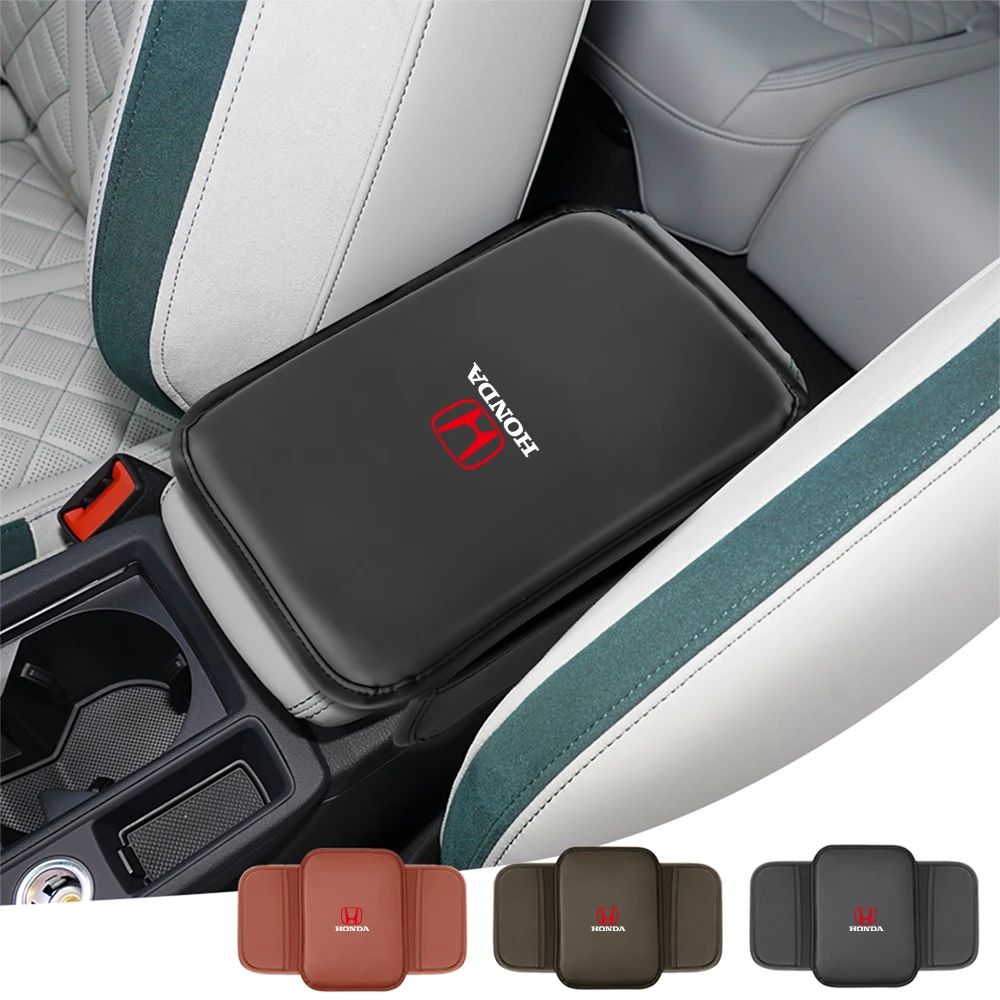 

PU Leather Car Armrest Mat Accessories Center Console Protector Cover Cushion For Honda Fit Avancier Power Accord Mugen Inspire