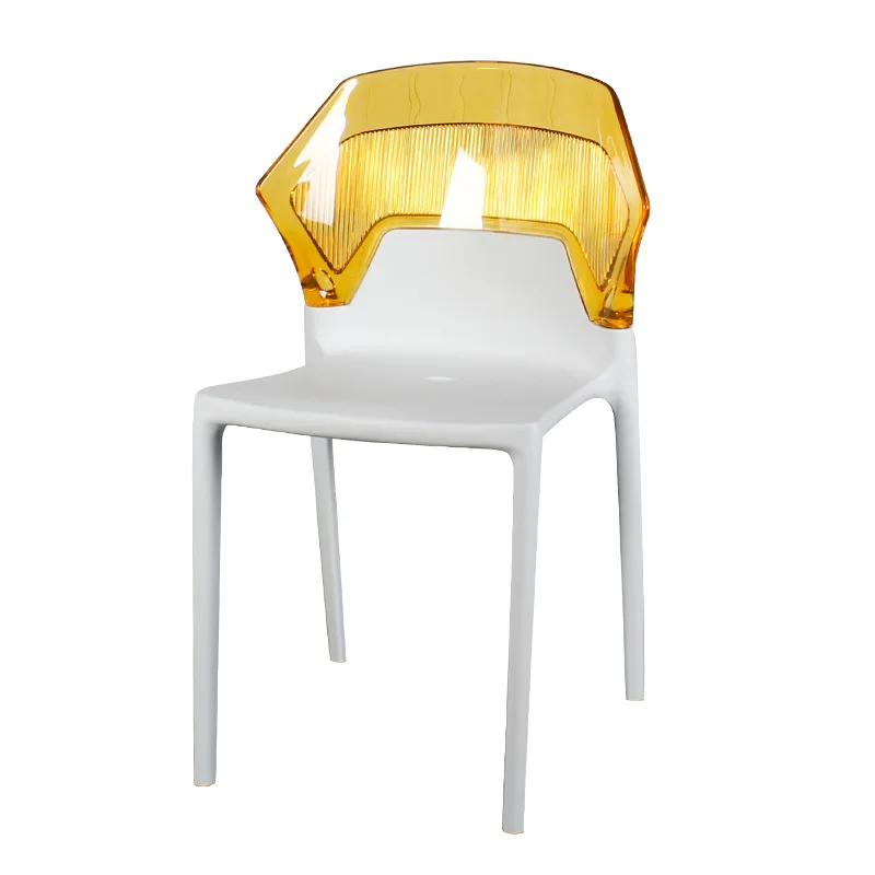 

Household simple transparent leisure chair stacked outdoor plastic negotiation chair acrylic back chair