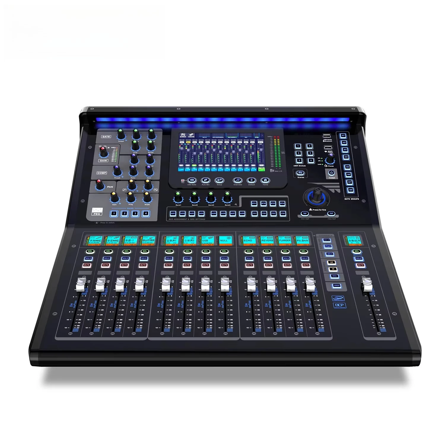 GAX-TQ22 Professional 16 Line 4 MTRX Digital Mixing Console with USB/ Inputs 8 AUX Outputs PA Sound System DJ Mixer