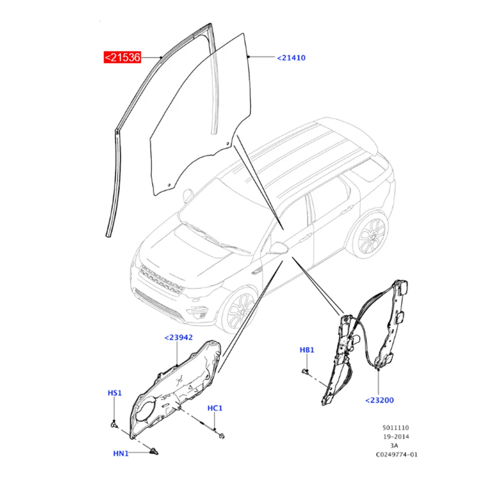 1PC Rubber Auto Front Door Glass Run Channel Strip For Land Rover Discovery Sport 2015-2023 LR076987 LR058549 - view 5