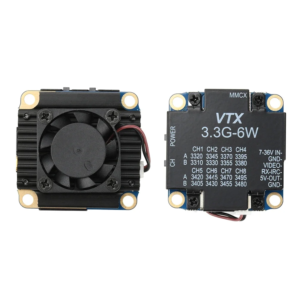 

FPV Drone VTX 3.3GHz 6W Video Transmitter 16CH VTX for Drones High-Power FPV Racing Drone Analog Video Transmitter & Receiver