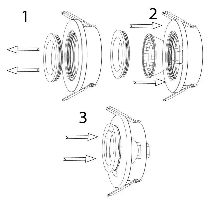 2pcs Aluminum Black Round Style Down Light Fixture Embed GU10 MR16 Front Knob Design Spot Light Housing Frame for Home Decor