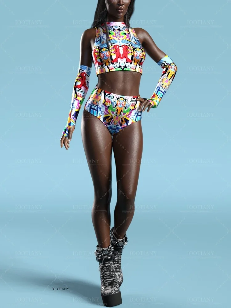 ハロウィン女性のファッションセクシーな 3d 印刷カラフルな水着カーニバルパーティーステージロールプレイパフォーマンス衣装全身タイツスーツ 2025