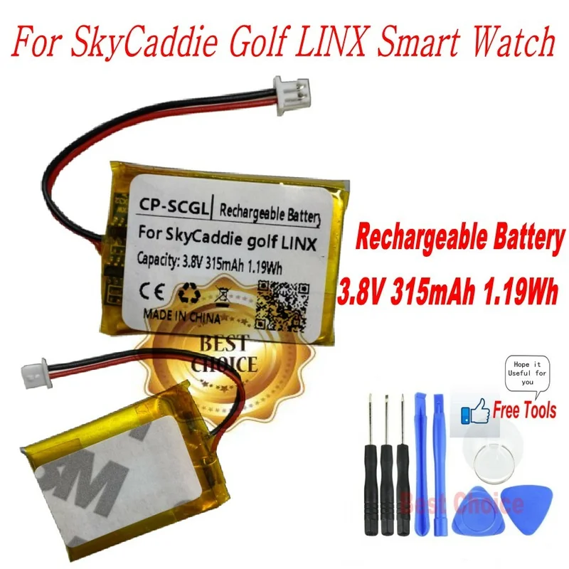 

Аккумуляторная батарея 315 мАч, 1,19 Втч для умных часов SkyCaddie Golf LINX GPS