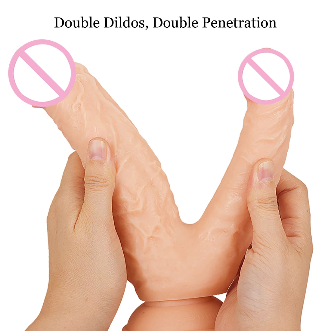 Huge Double Dildos Stimulate Vagina and Anus Penis with Suction Cup Thick Phallus Soft Dick Sex Toys for Women Masturbation