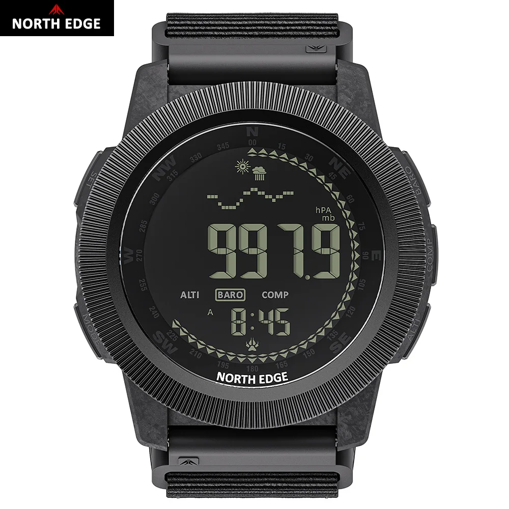 NORTH EDGE APACHE-CF Men Digital Watch Outdoor Sports 50M Waterproof Running Swimming Altimeter Barometer Compass Watch For Men
