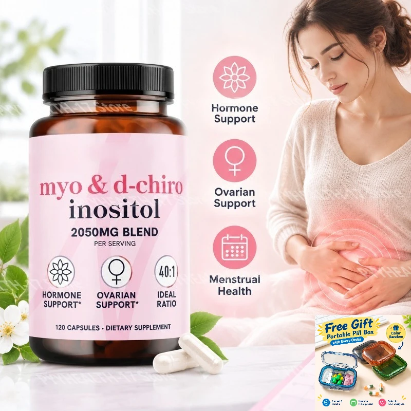 Myo & D-Chiro Inositol for Women Hormone & Menstrual Health Support Ovulation Function 2050mg High Potency Blend 120 Count