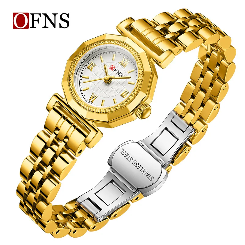 2026 Ofns Women's Vintage Roman Numeral Quartz Watch Fashion Retro Dial, Waterproof, Small Casual Everyday Wristwatch for Ladies