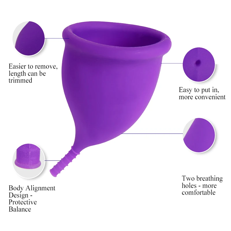 2PCS Menstrual Cup Women Period Collector Feminine Hygiene Copa Menstrual de Silicone Medical Reusable Menstruation Bowl