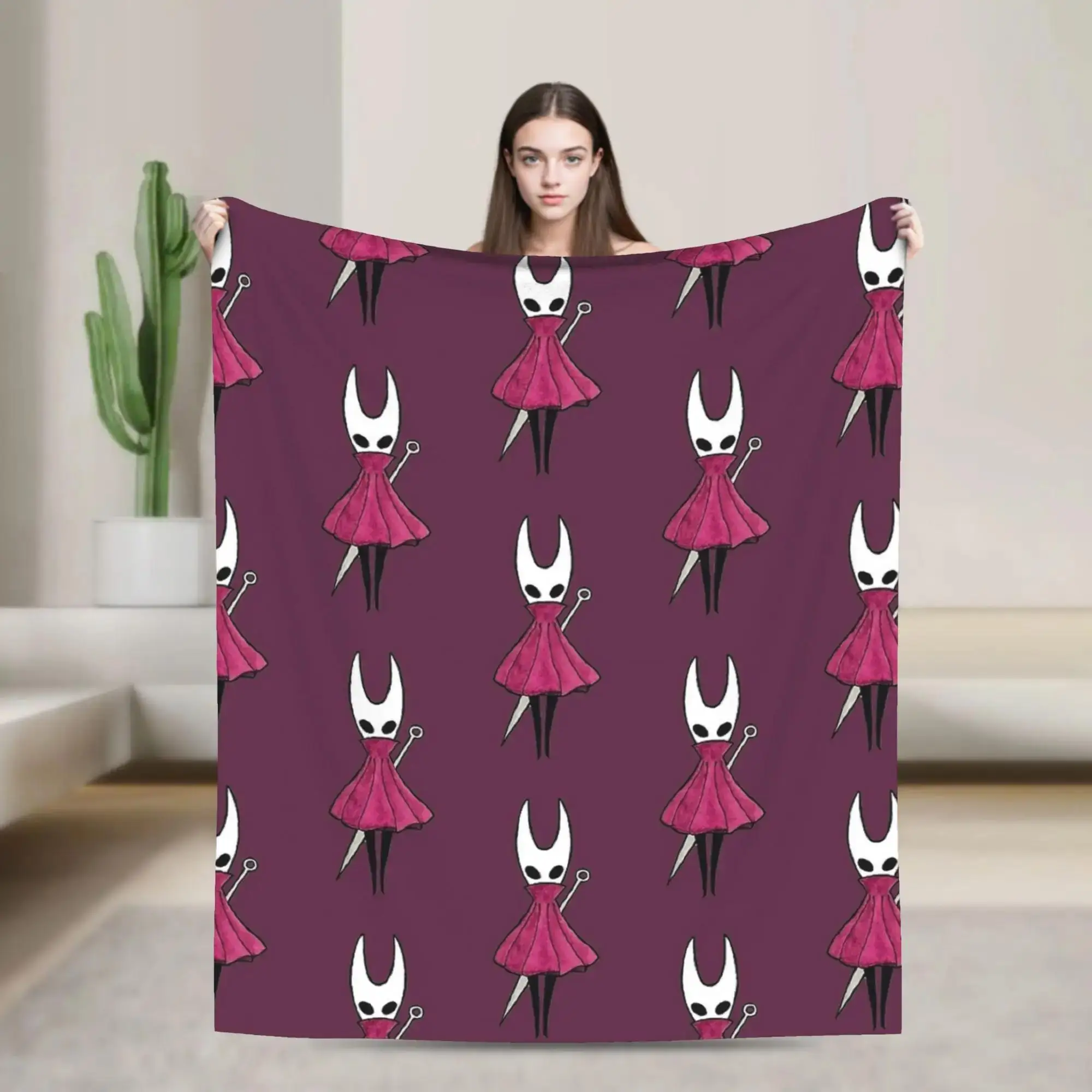 

Фланелевое одеяло Hornet Hollow Knight Fan Art: теплое, мягкое, зимнее покрывало для мальчиков, с графическим рисунком, для дивана и кровати