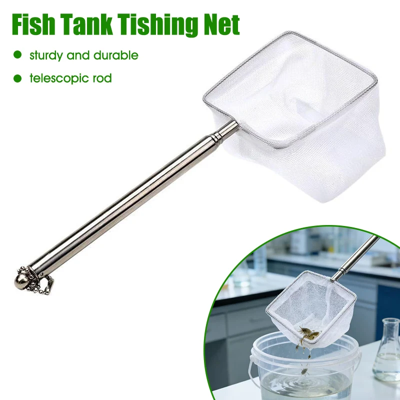 

Aquarium Fishing Net Fish Catcher With Stainless Steel Extendable Handle For Catching Fish Shrimp Aquarium Tank Cleaning